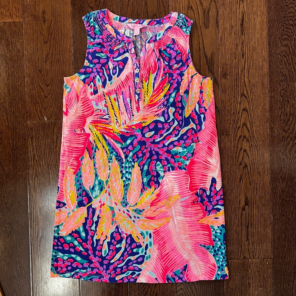 Lilly Pulitzer Mini Essie Dress In Multi Off The Grid - Girls Size Large